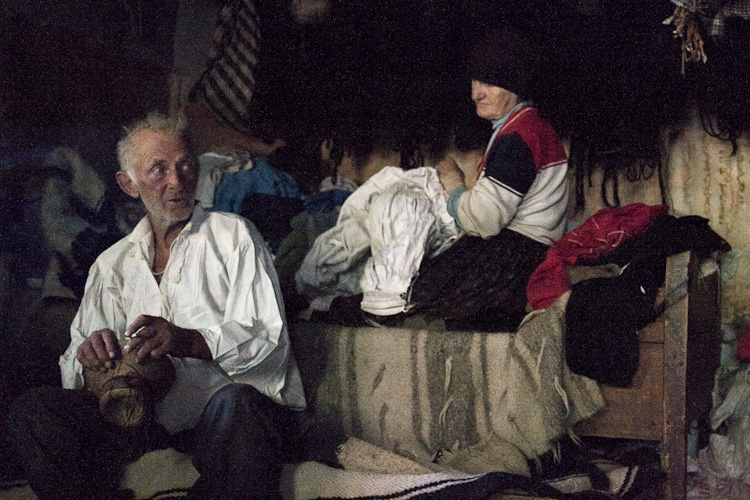Old couple on bed - Maramures